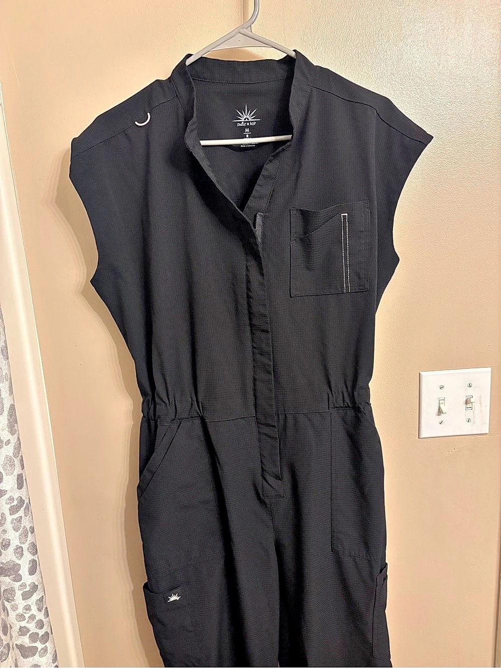 SolisxKoi  “Anja” Black Scrub Jumpsuit